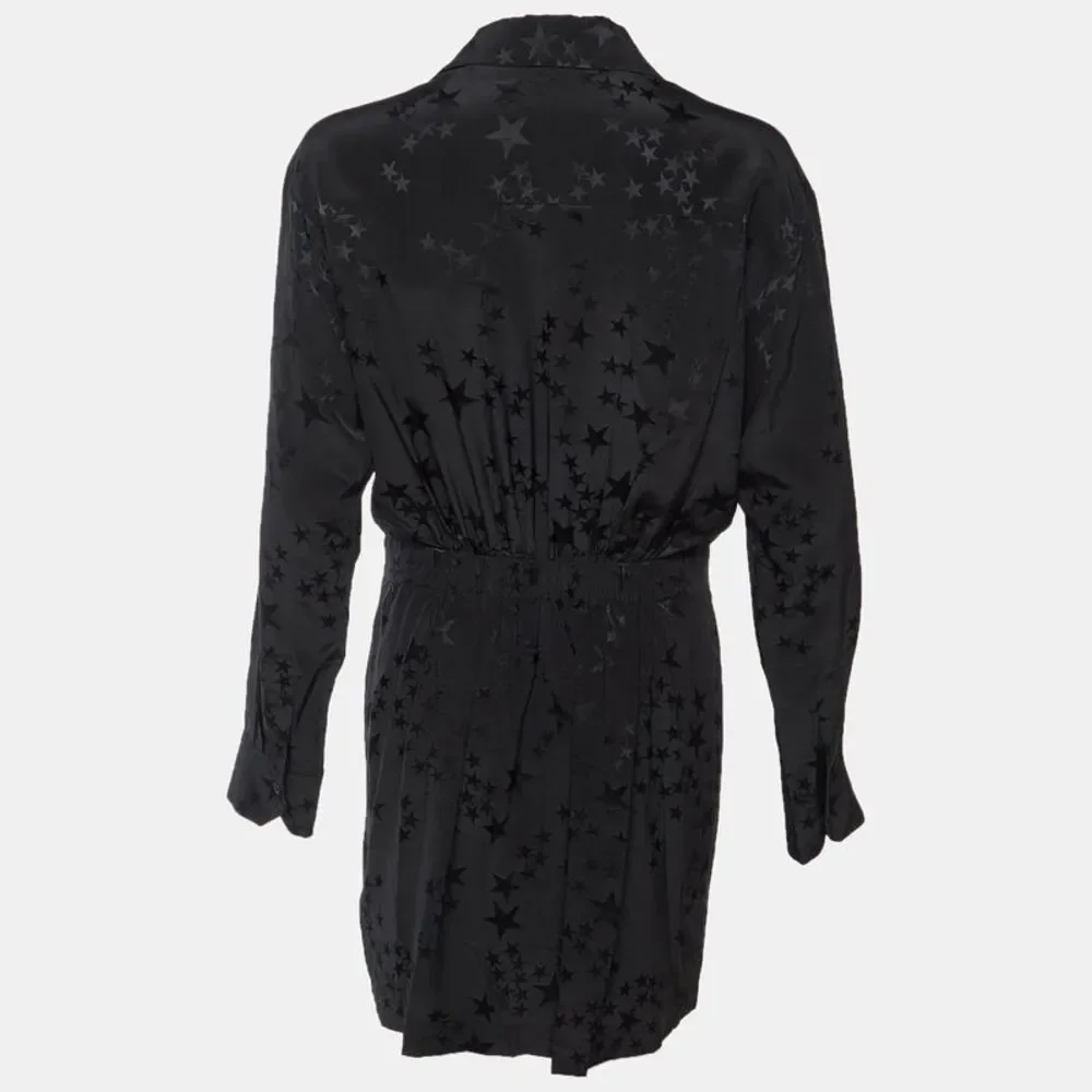 Zadig & Voltaire Black Stars Jacquard Ravy Dress L - Picture 2 of 7